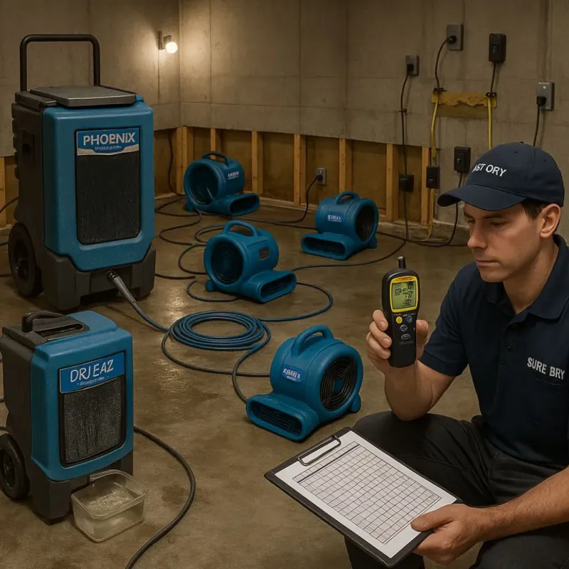 Structural Drying and Dehumidification process in White Pigeon, MI